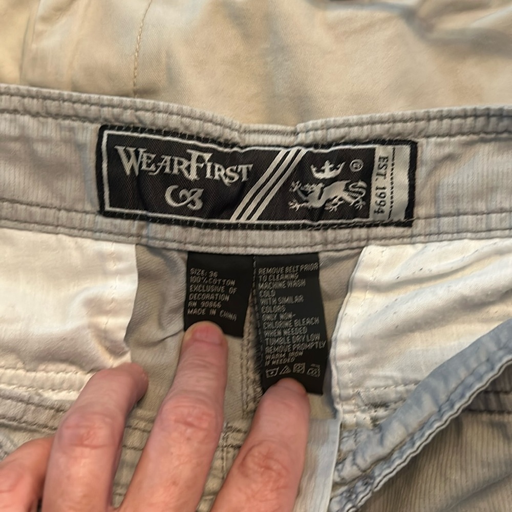 Wear First cargo shorts size 36 great condition gray super soft and comfortable